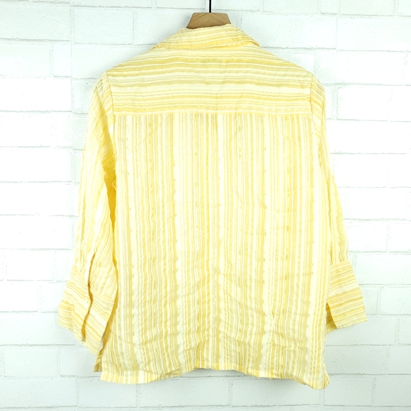 3/$25 Coldwater Creek stripe button up top Size M - Picture 6 of 6
